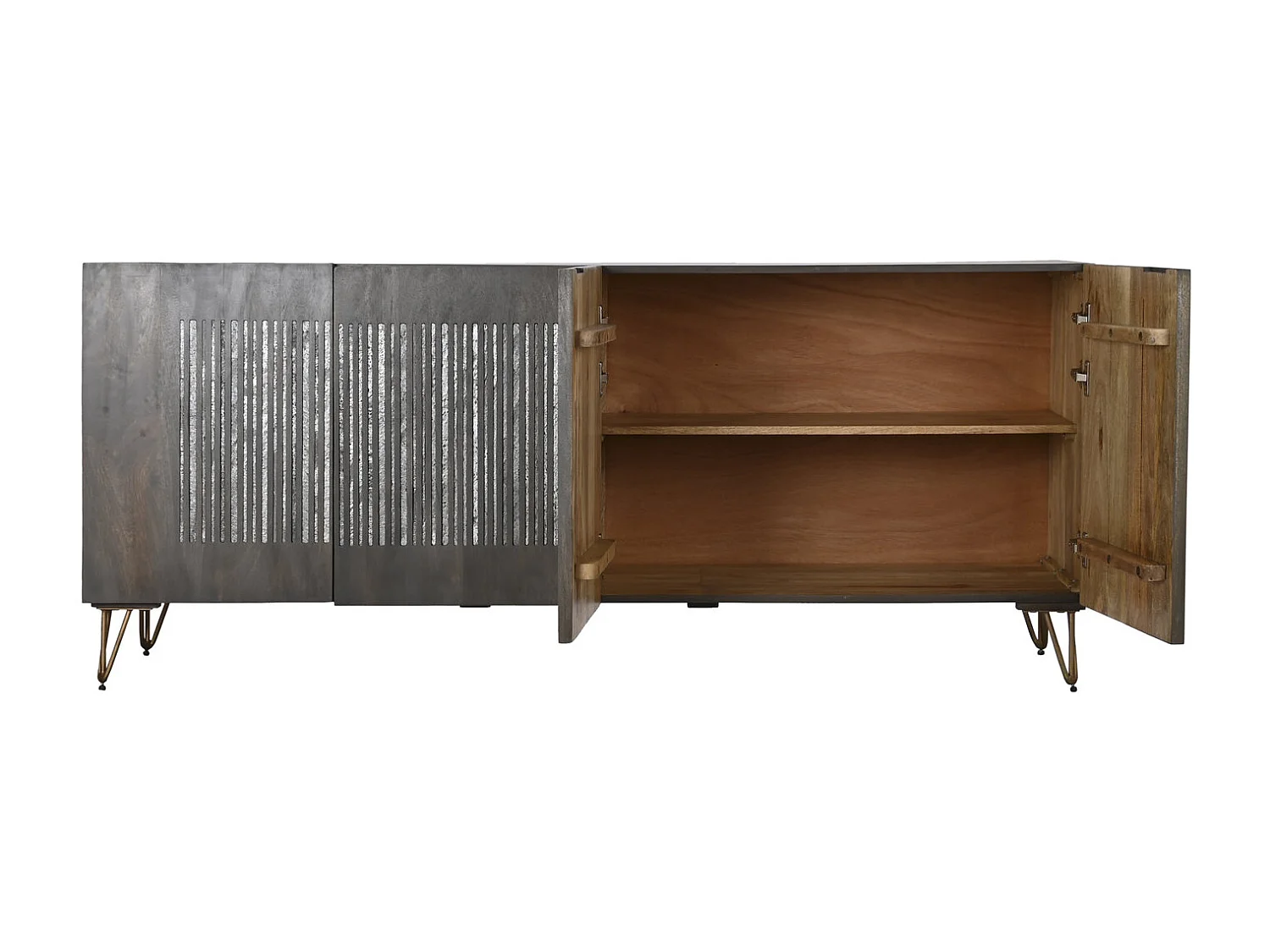 Buffet met metalen handgreep 177x45x77 bruin