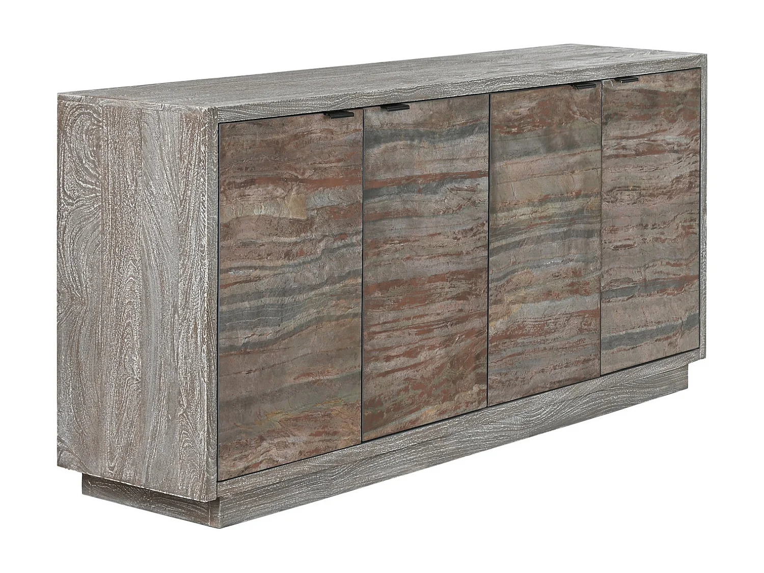 Buffet de pedra de manga 175x40x81 cinza áspero