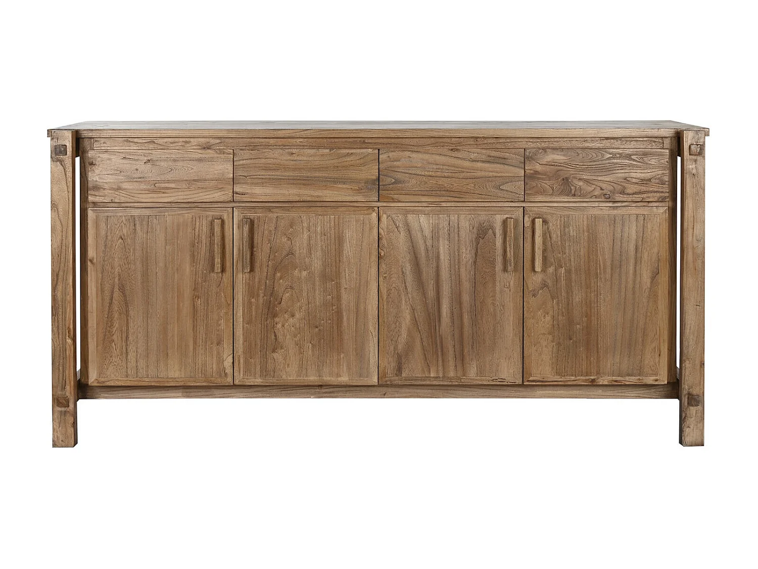 Buffet em madeira de olmo reciclada, 183 x 57 x 90 cm, cor natural.