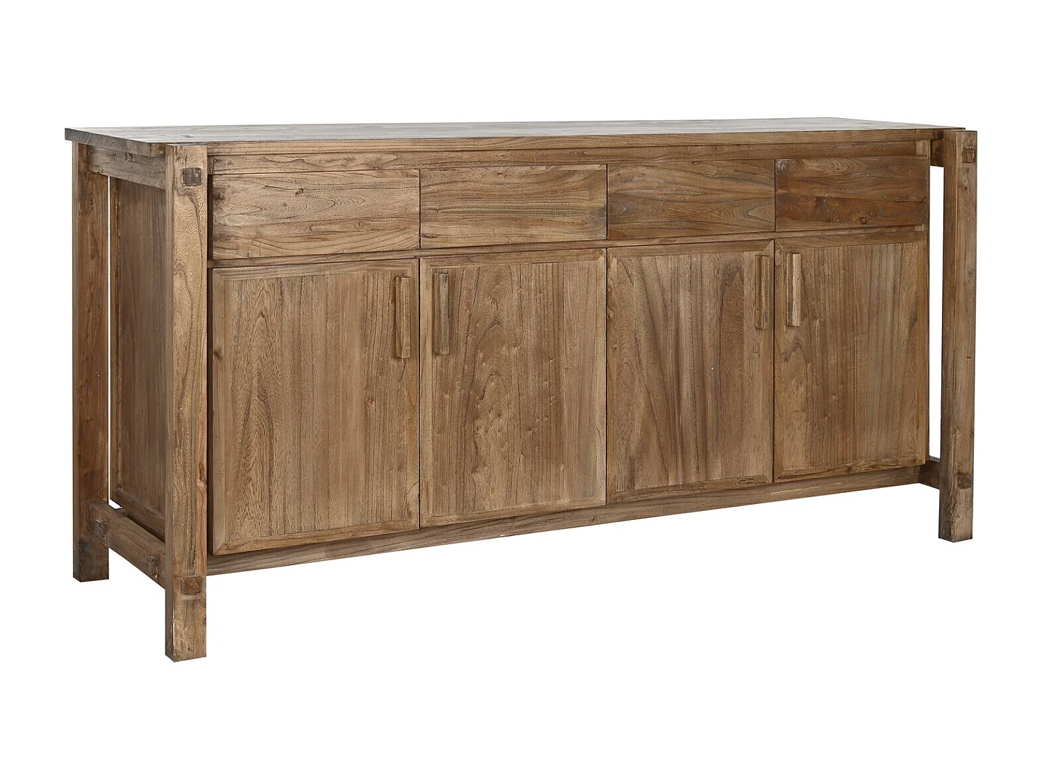 Buffet em madeira de olmo reciclada, 183 x 57 x 90 cm, cor natural.