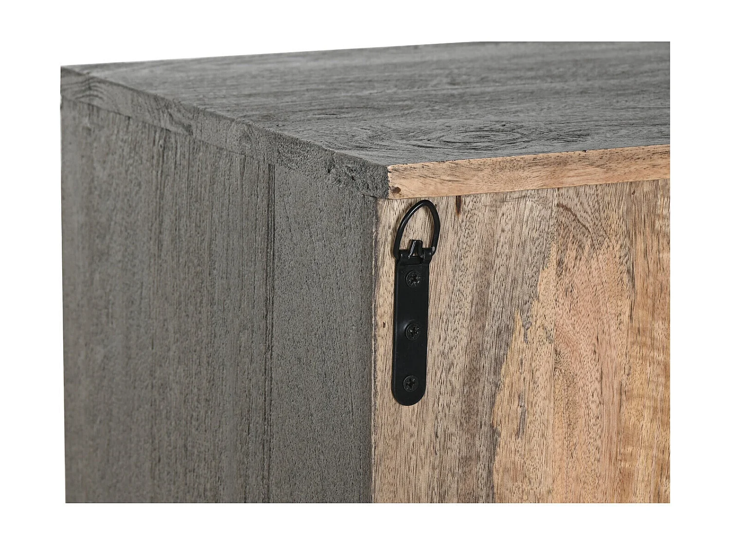 Aparador de madeira 91,5 x 40 x 90 cm, entalhado, cinza