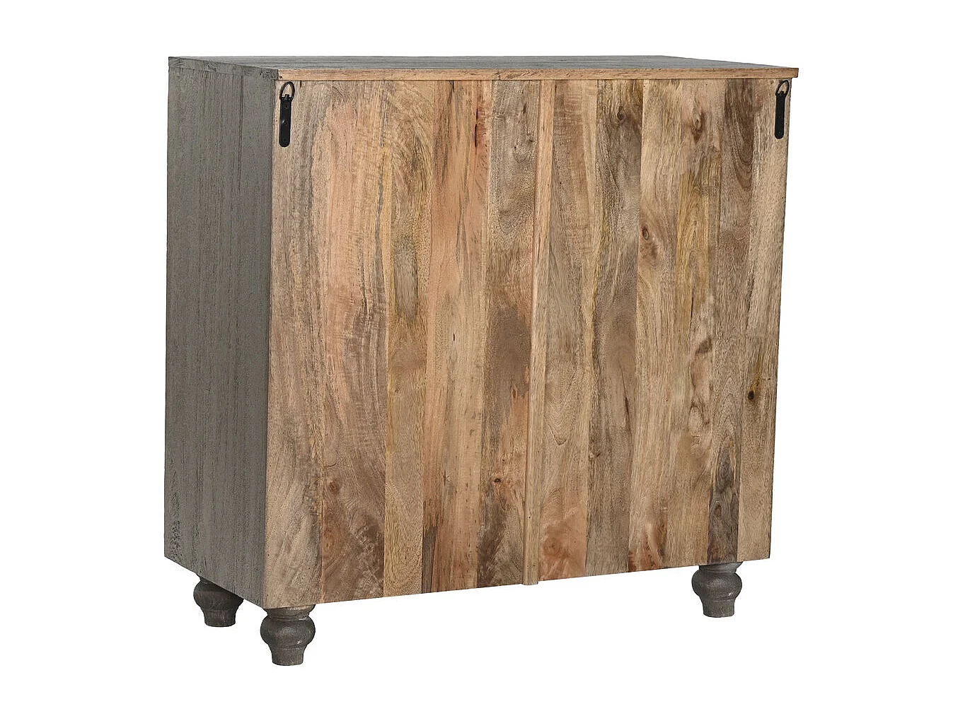 Aparador de madeira 91,5 x 40 x 90 cm, entalhado, cinza