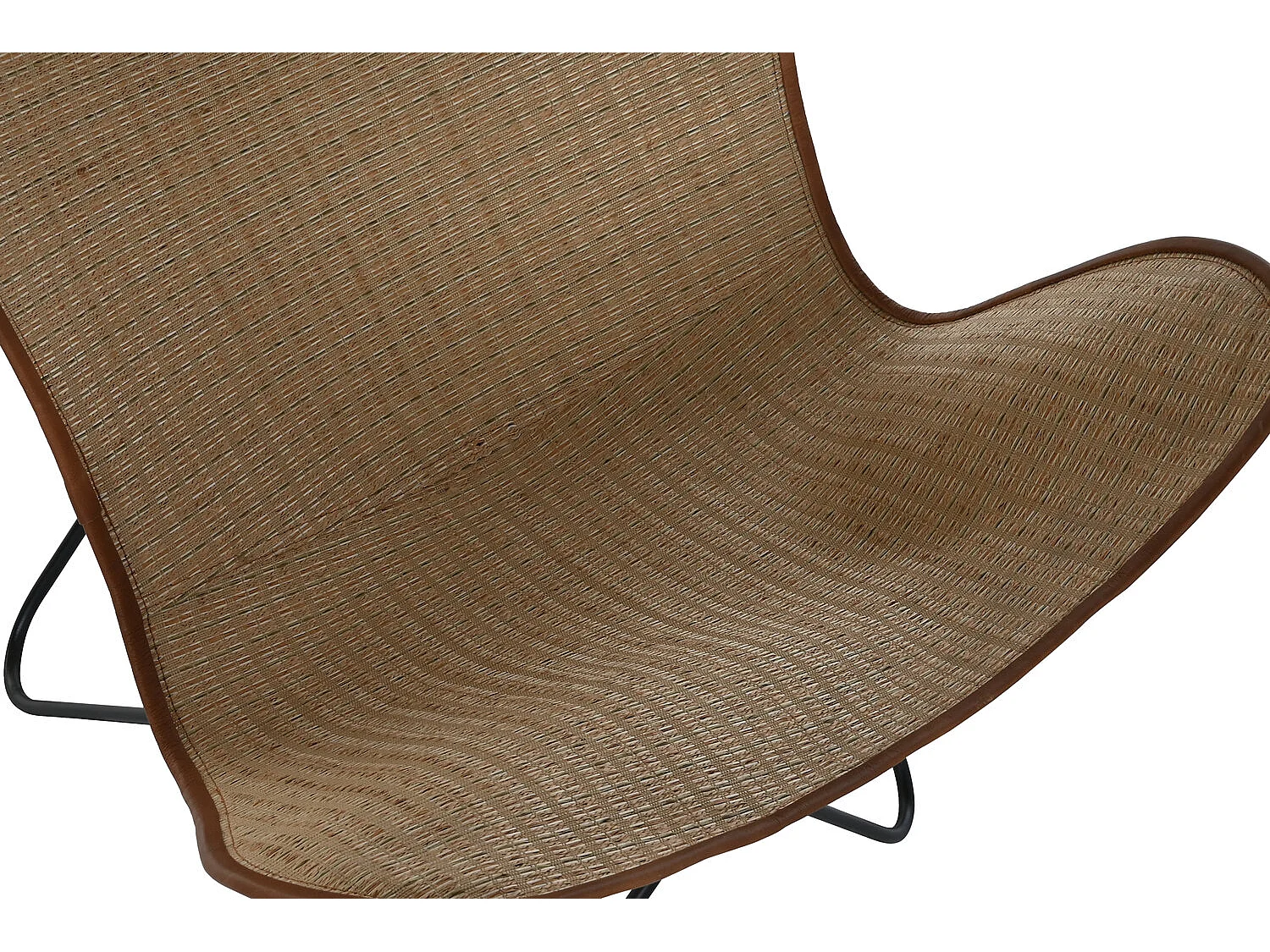 Cadeira de metal com rattan 74x78x92