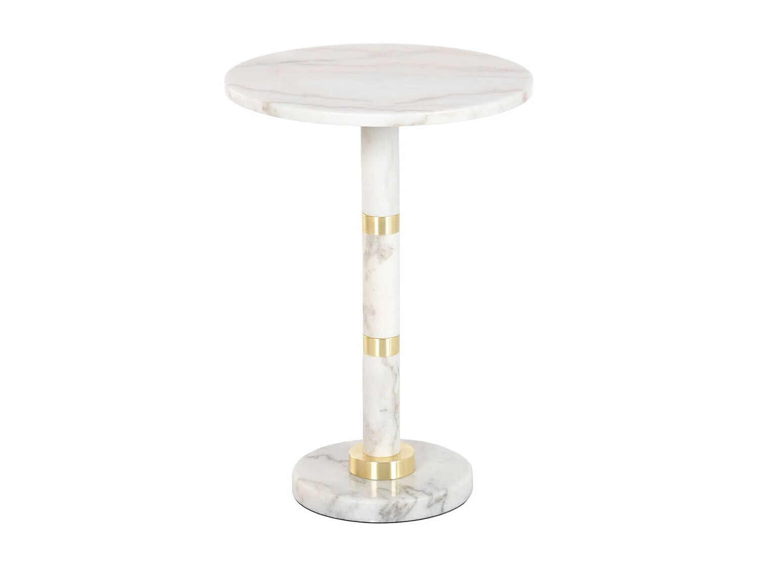 Bijzettafel Marmer Metaal 41x41x58 Wit