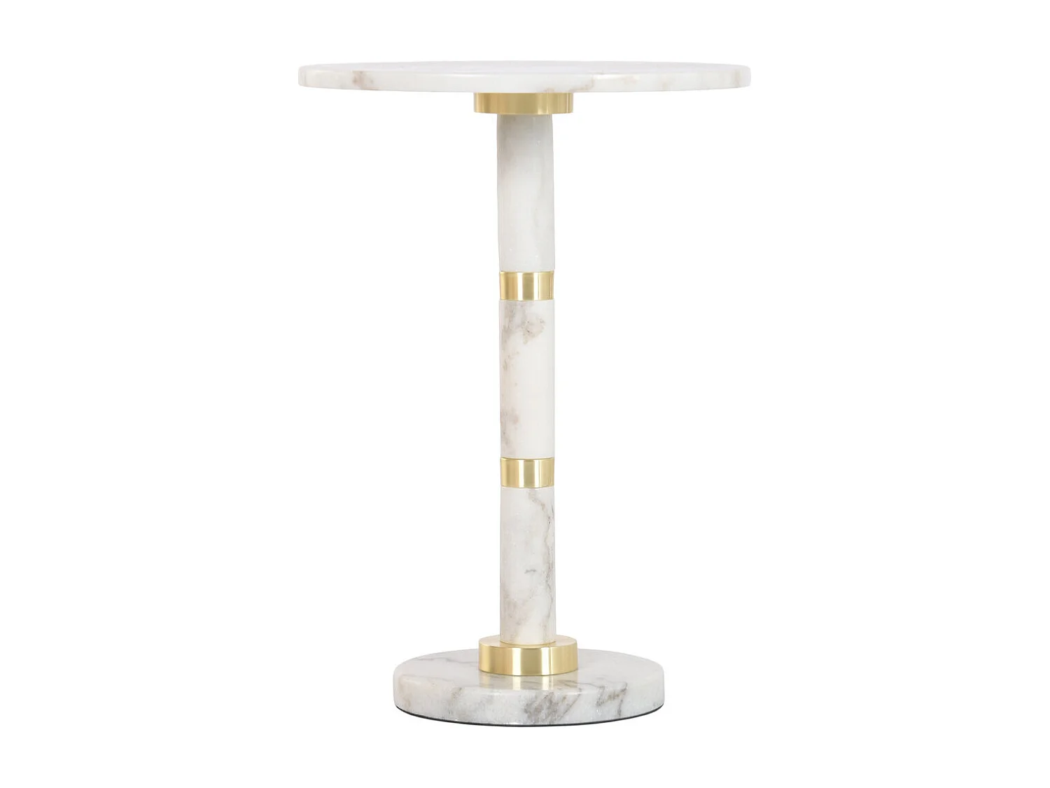 Bijzettafel Marmer Metaal 41x41x58 Wit