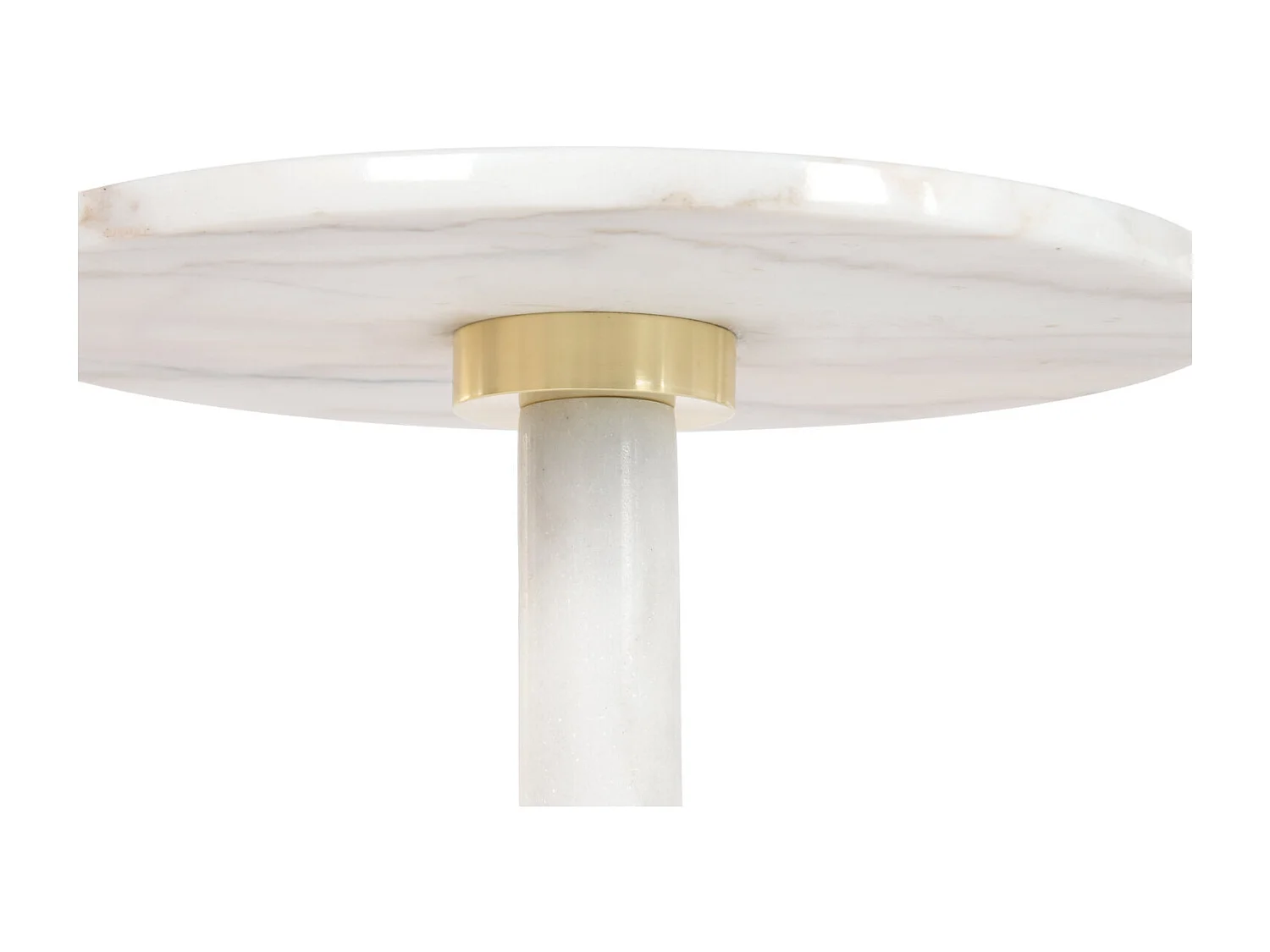 Bijzettafel Marmer Metaal 41x41x58 Wit