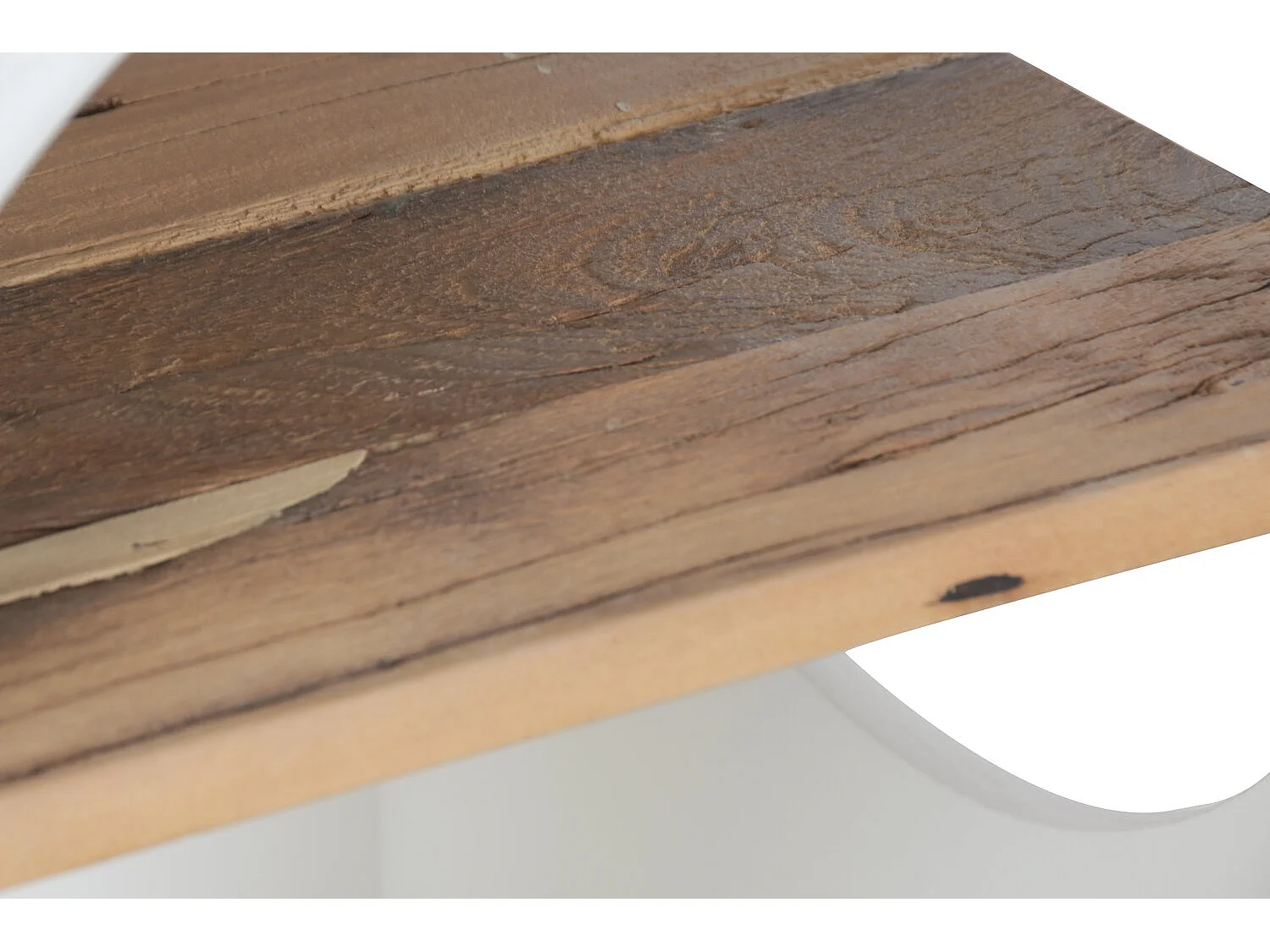 Houten bijzettafel 40x40x60 cm, wit beton