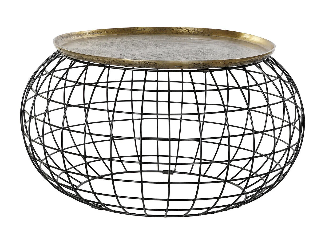 Aluminium bijzettafel 80x80x44 goud