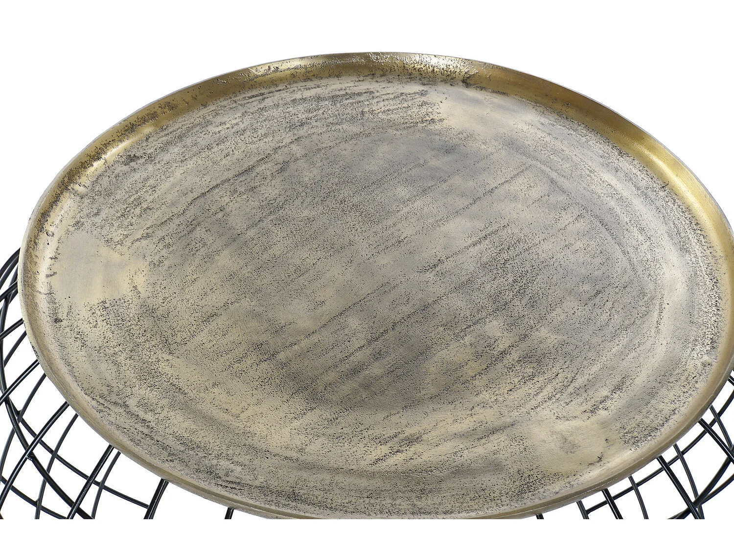 Aluminium bijzettafel 80x80x44 goud