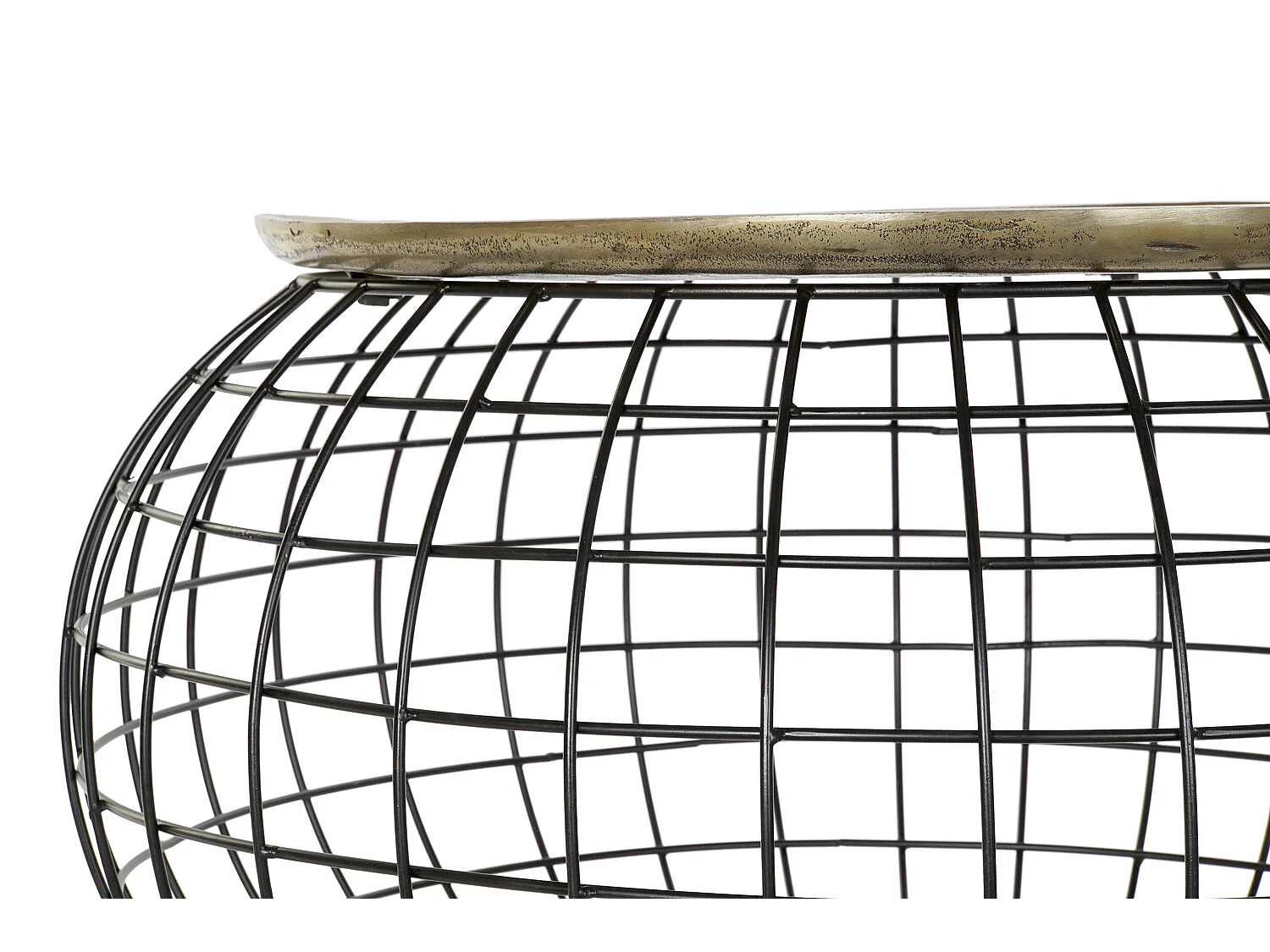 Aluminium bijzettafel 80x80x44 goud