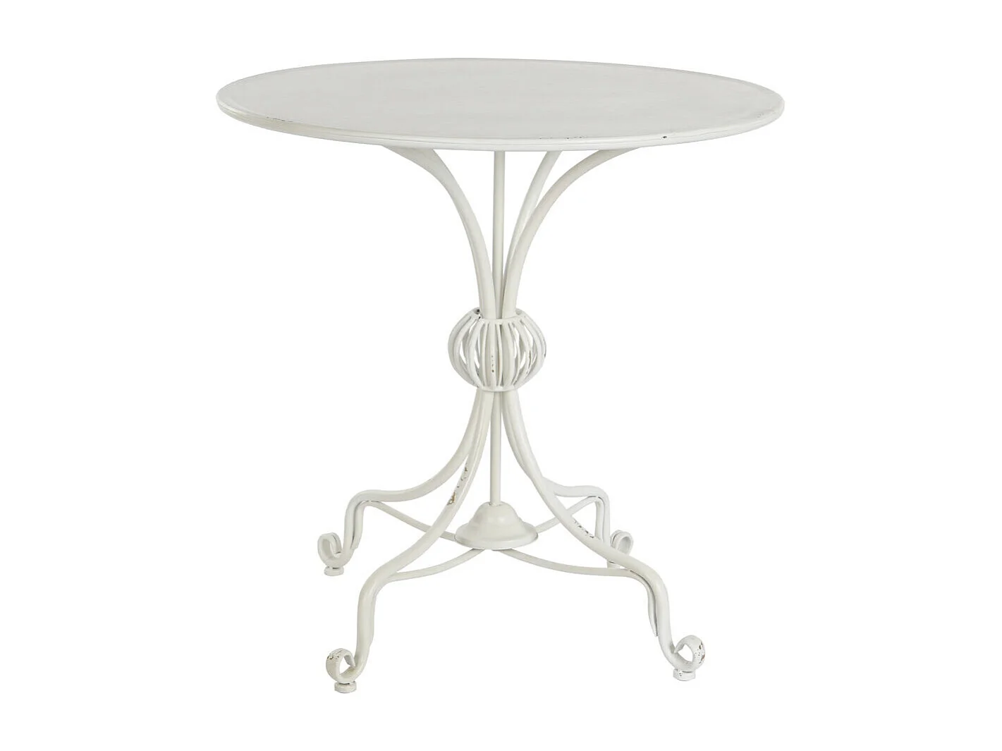 Metalen bijzettafel 81x81x81,5 cm, wit