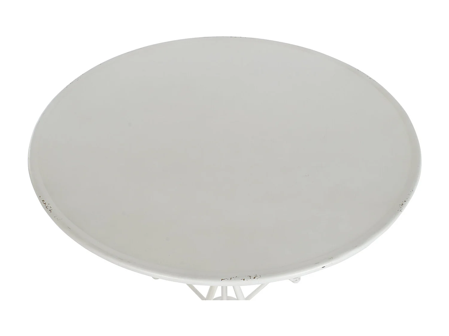 Metalen bijzettafel 81x81x81,5 cm, wit