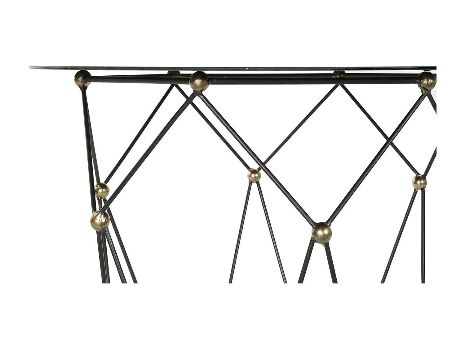 Mesa lateral de metal com vidro 70x70x60 preta