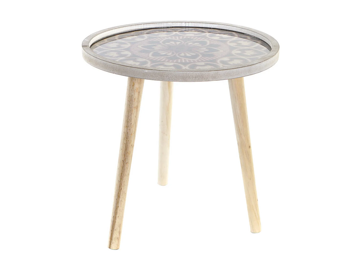 Bijzettafel van MDF, 40x40x41 cm, naturel.