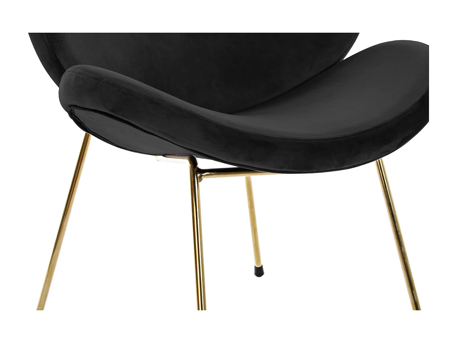 Polyester stoel met metalen frame, 62x58x73 cm, zwart fluweel