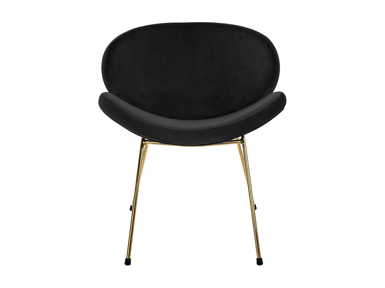 Polyester stoel met metalen frame, 62x58x73 cm, zwart fluweel