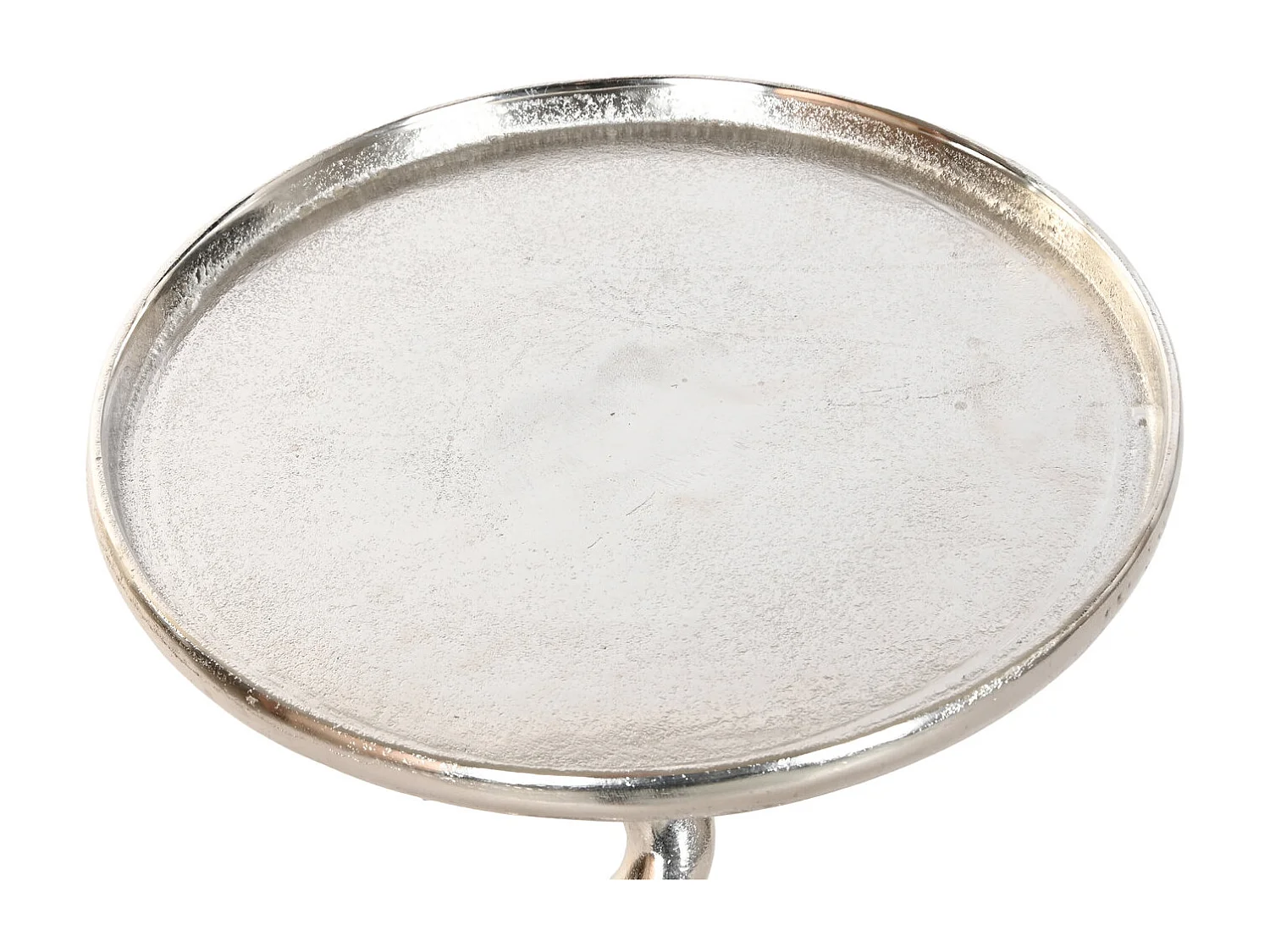 Aluminium bijzettafel 35x35x61 cm, spiraalvormig, zilverkleurig