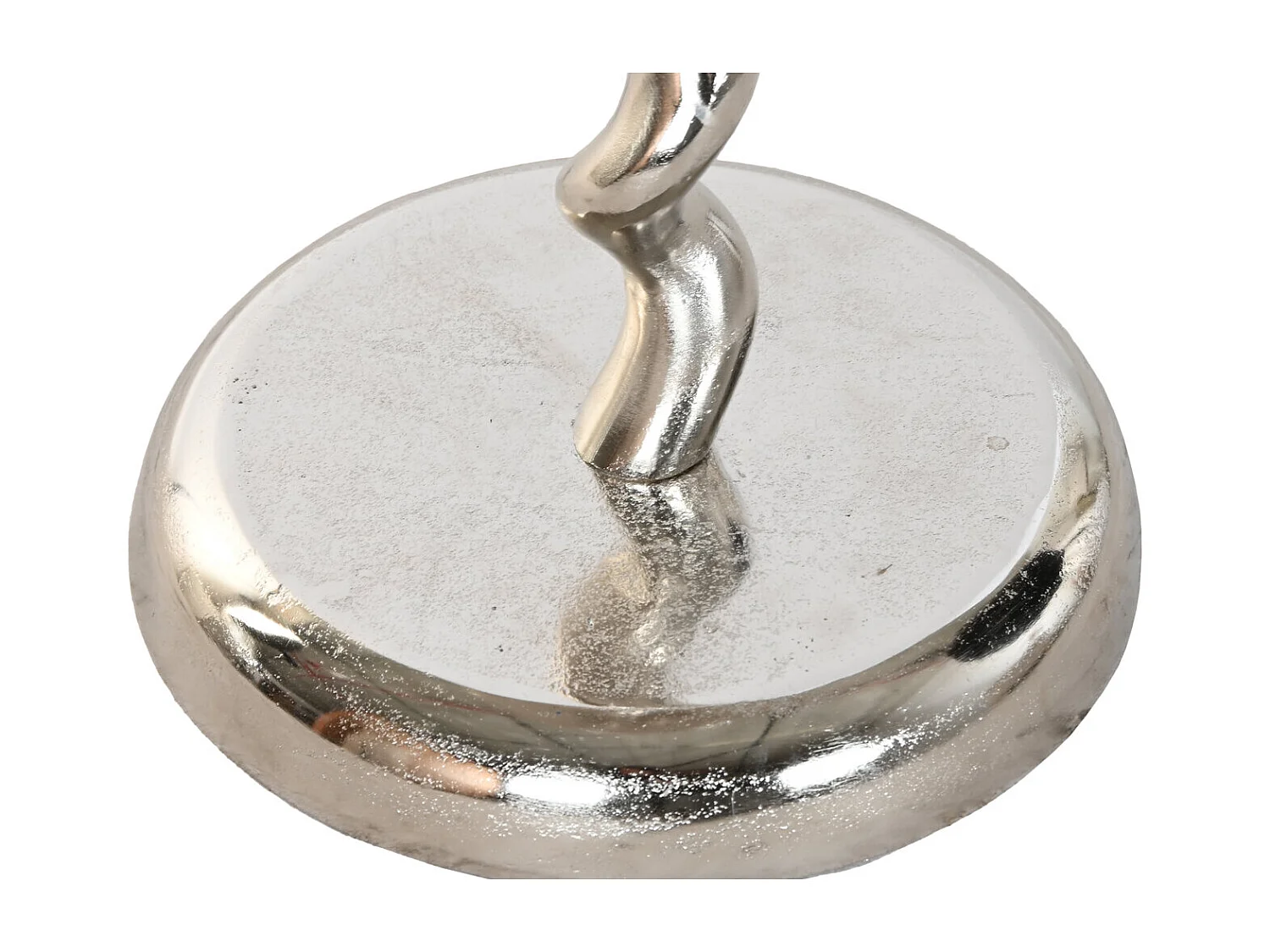 Aluminium bijzettafel 35x35x61 cm, spiraalvormig, zilverkleurig