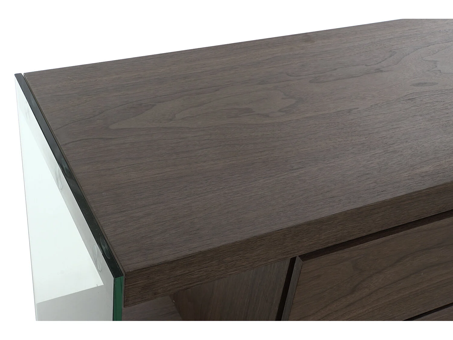 MDF glazen buffetkast 160x45x80 cm, walnootbruin