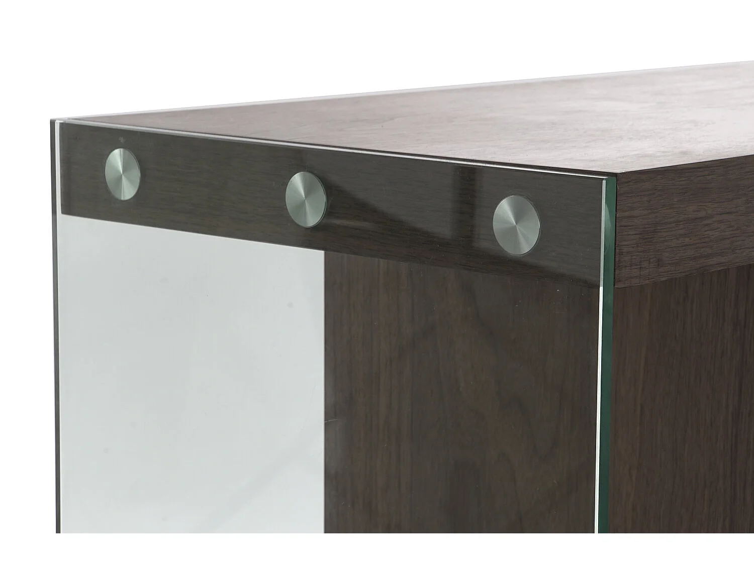 MDF glazen buffetkast 160x45x80 cm, walnootbruin