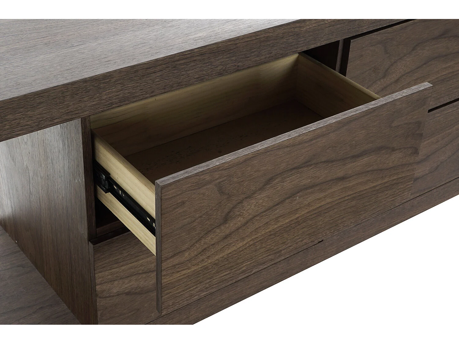 MDF glazen buffetkast 160x45x80 cm, walnootbruin