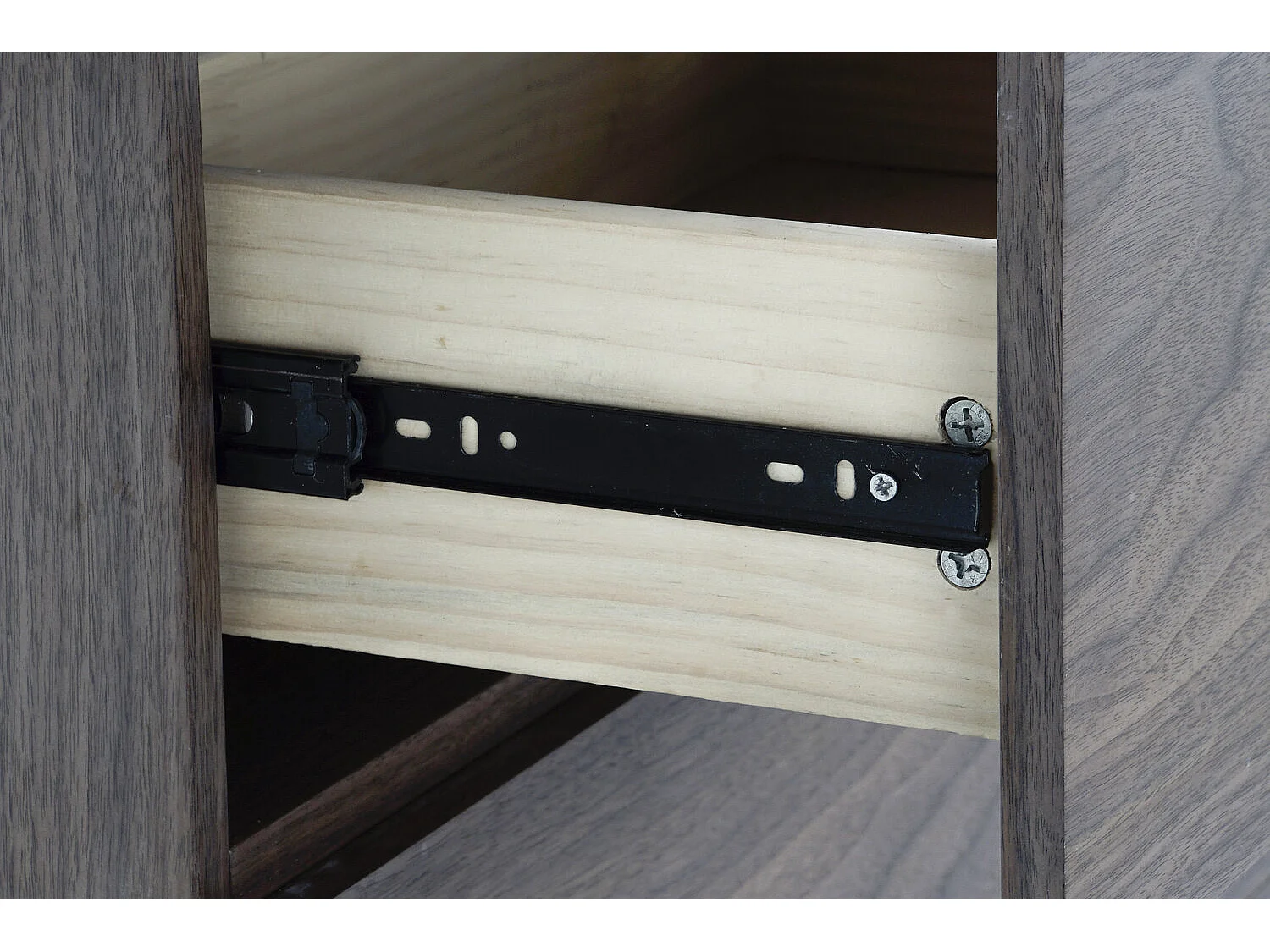 MDF glazen buffetkast 160x45x80 cm, walnootbruin