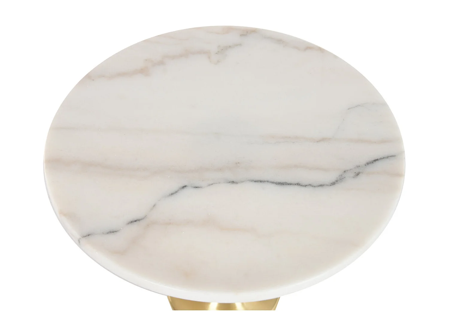 Bijzettafel Marmer Metaal 41x41x58 Wit