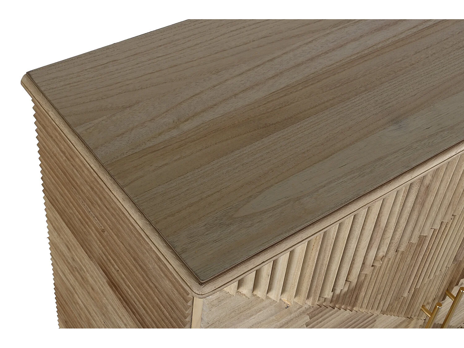 Paulownia dressoir van MDF, 100x44x118 cm, lichtbruin.