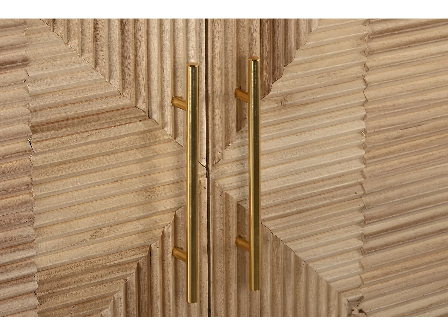 Paulownia dressoir van MDF, 100x44x118 cm, lichtbruin.