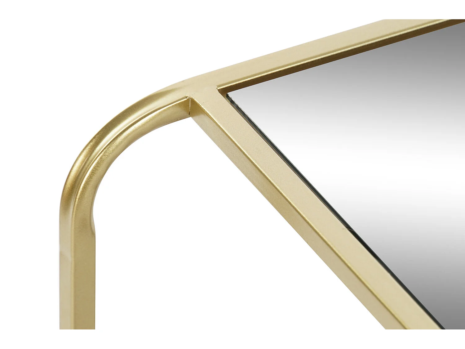 Metalen bijzettafel met spiegel 50x50x55 cm, matgoud.