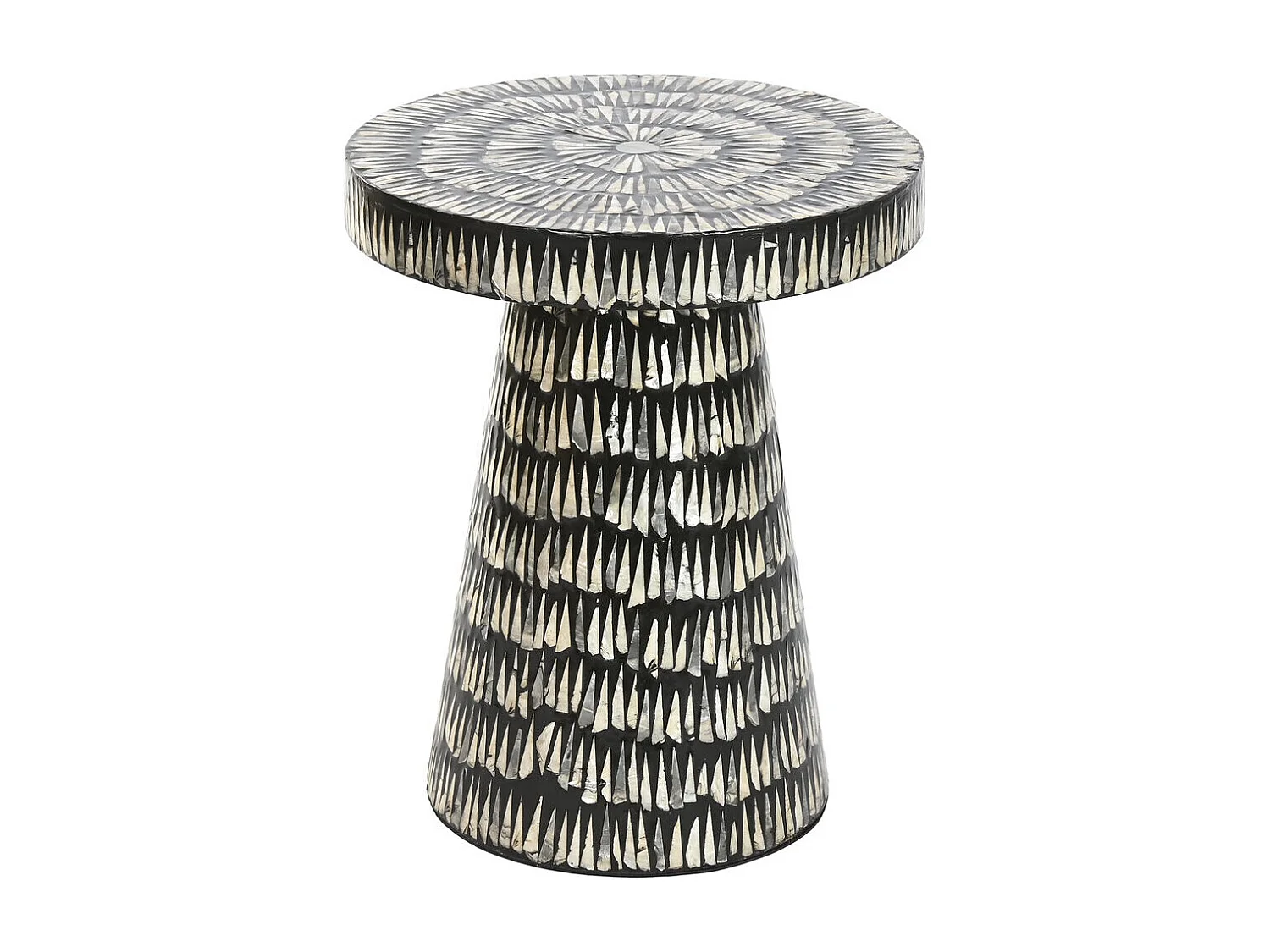 Mesa lateral em MDF com acabamento em madrepérola, 40x40x48 cm, preta.