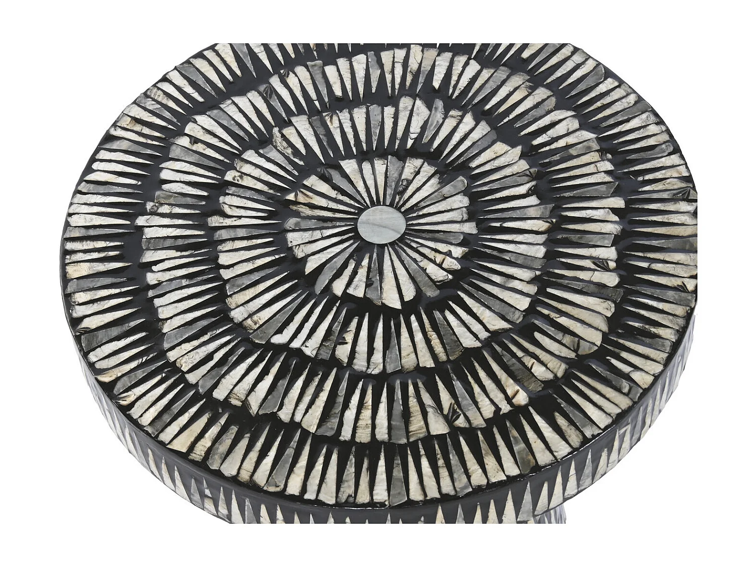 Mesa lateral em MDF com acabamento em madrepérola, 40x40x48 cm, preta.