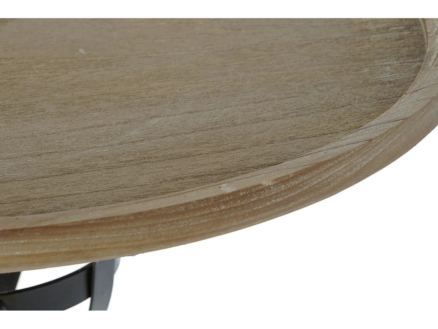 Mesa lateral em madeira de abeto, estrutura em metal, 60x60x63,5 cm, preta.