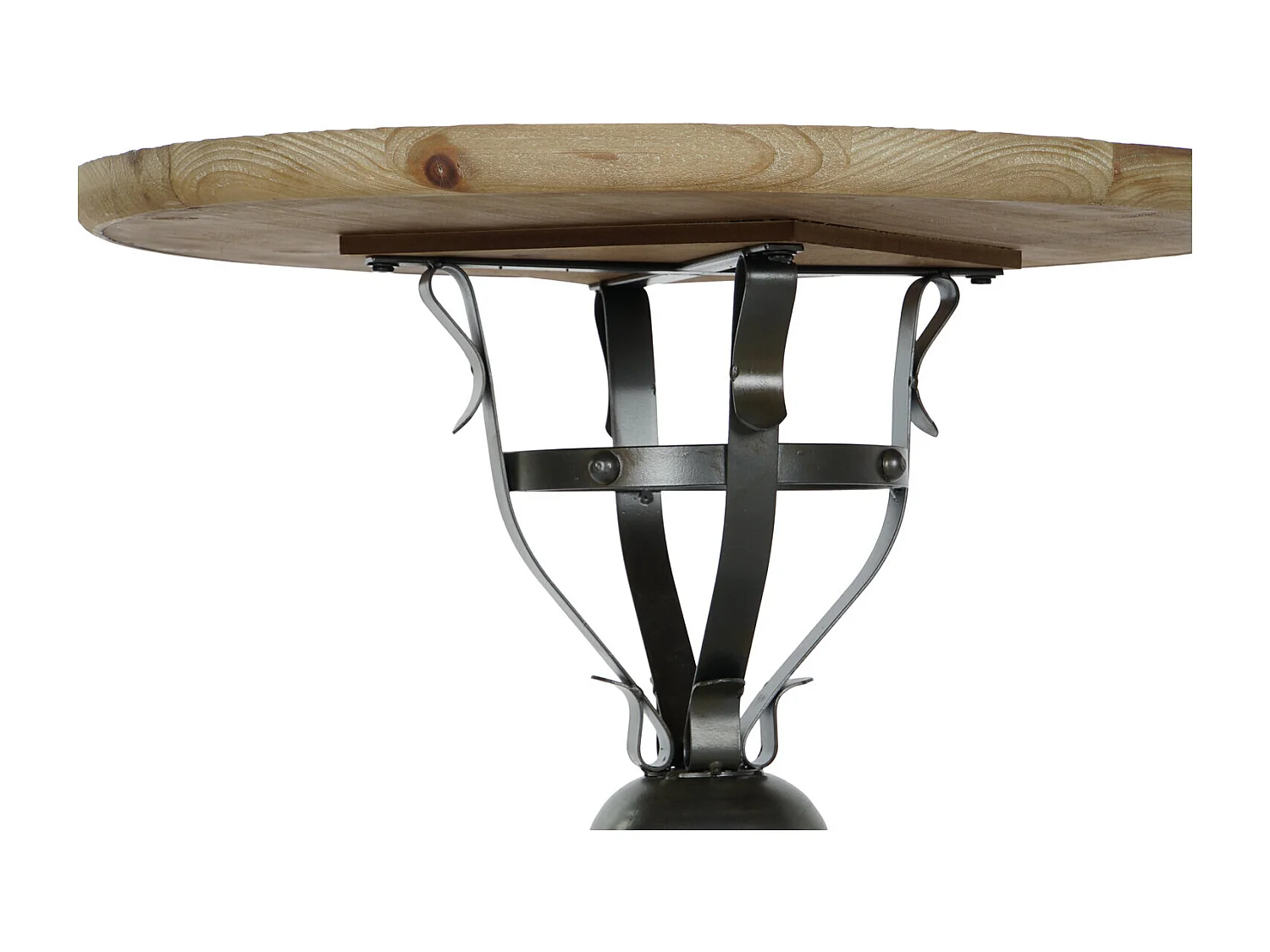 Mesa lateral em madeira de abeto, estrutura em metal, 60x60x63,5 cm, preta.