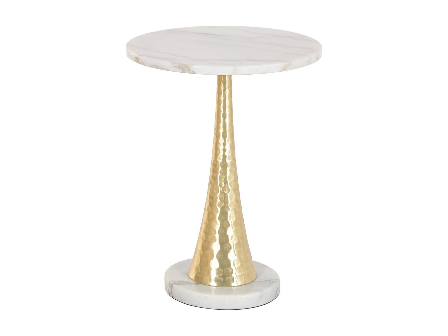 Bijzettafel Marmer Metaal 41x41x53 Wit