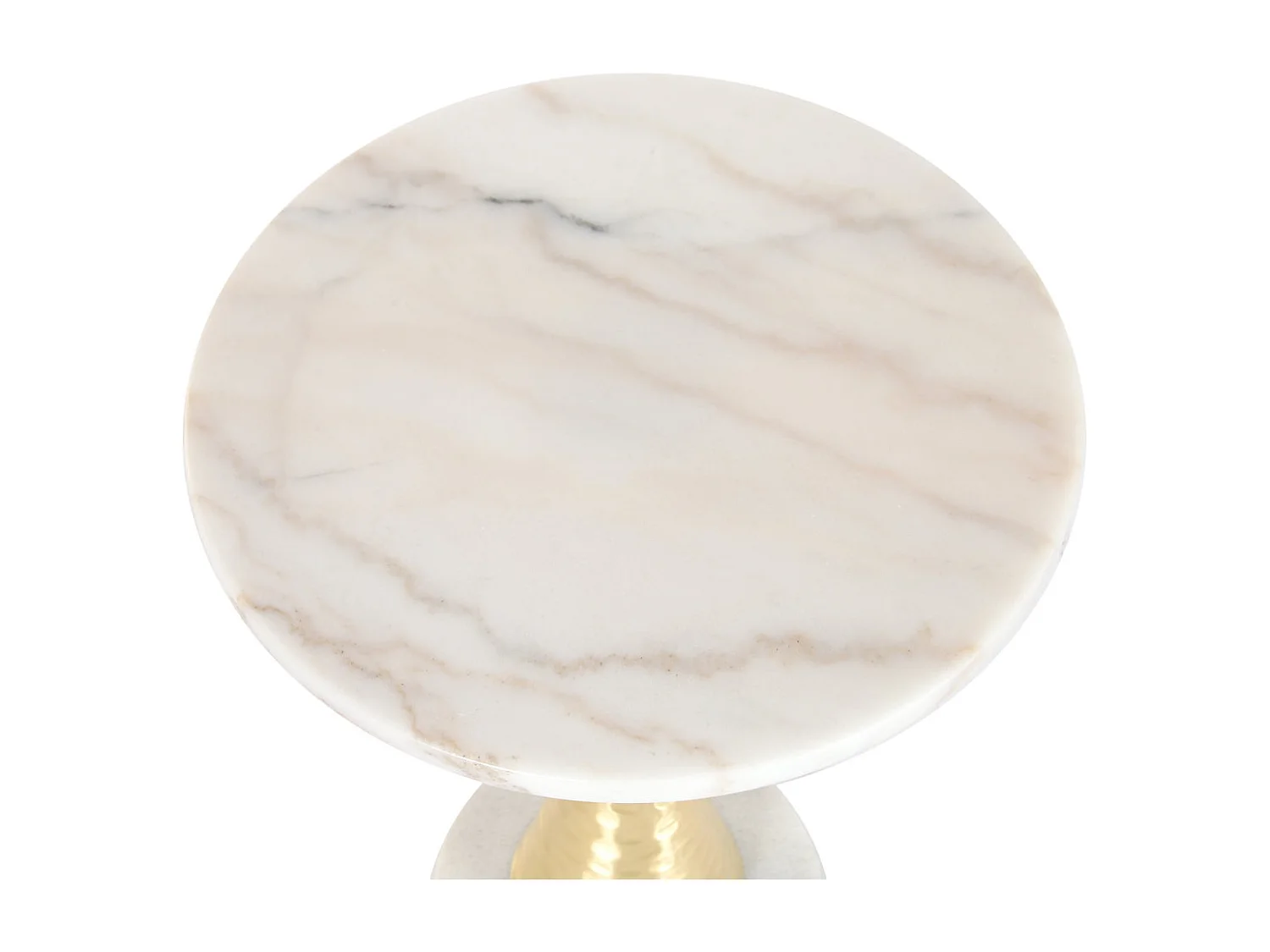 Bijzettafel Marmer Metaal 41x41x53 Wit