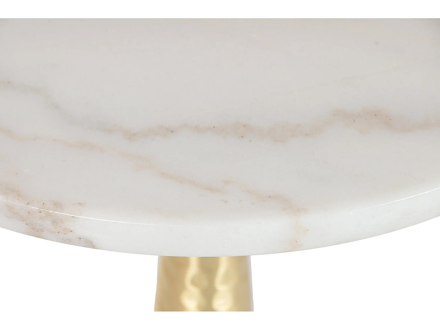 Bijzettafel Marmer Metaal 41x41x53 Wit