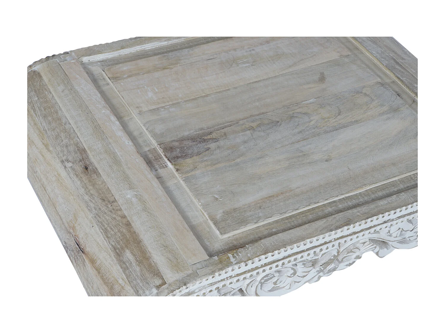 Mango bijzettafel 89x63,5x25,4 cm, wit, Decape