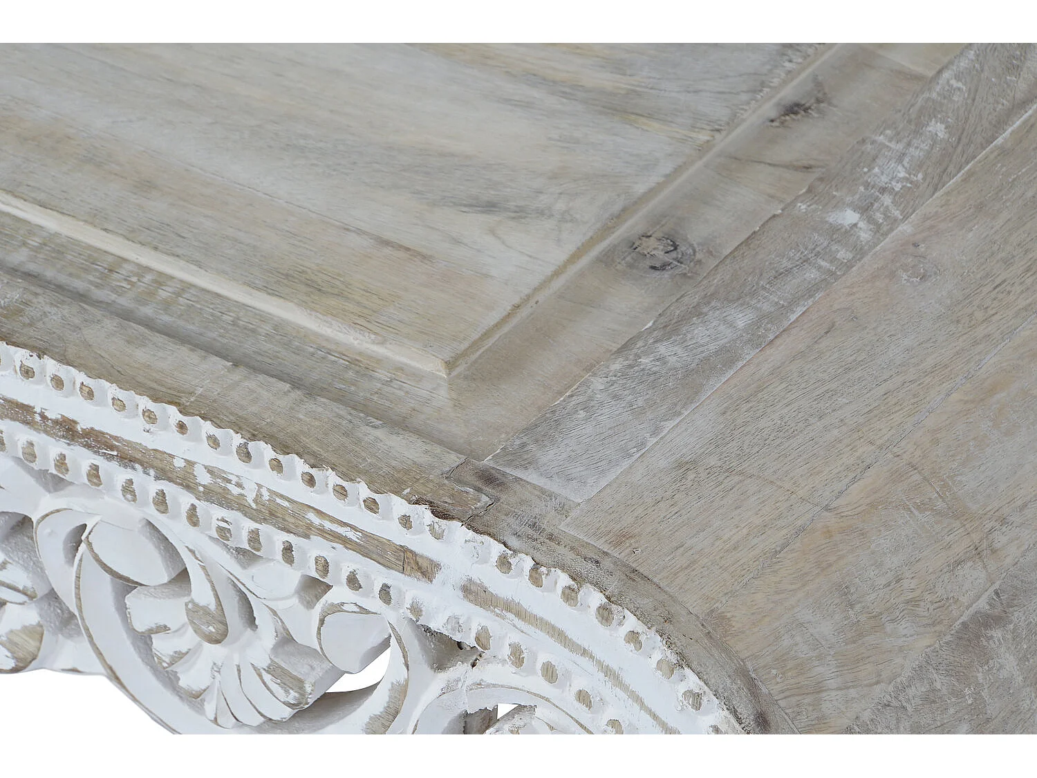 Mango bijzettafel 89x63,5x25,4 cm, wit, Decape