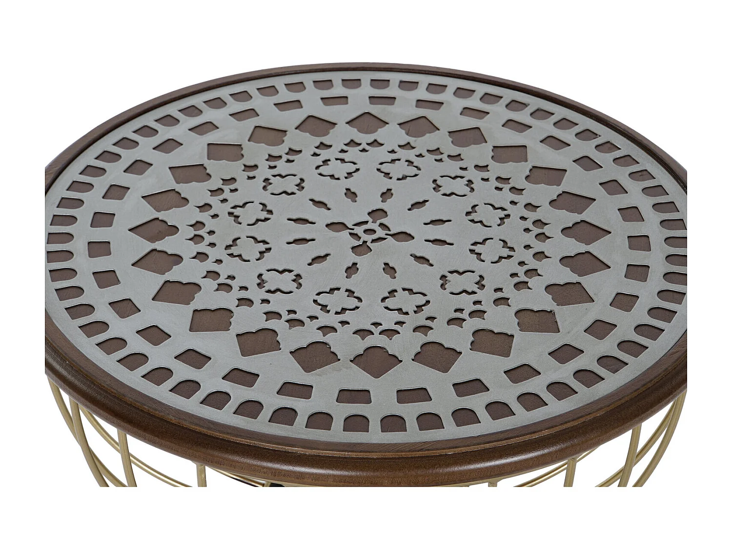 Mesa lateral em madeira de abeto, estrutura em metal, 43,5 x 43,5 x 63,5 cm, preta.