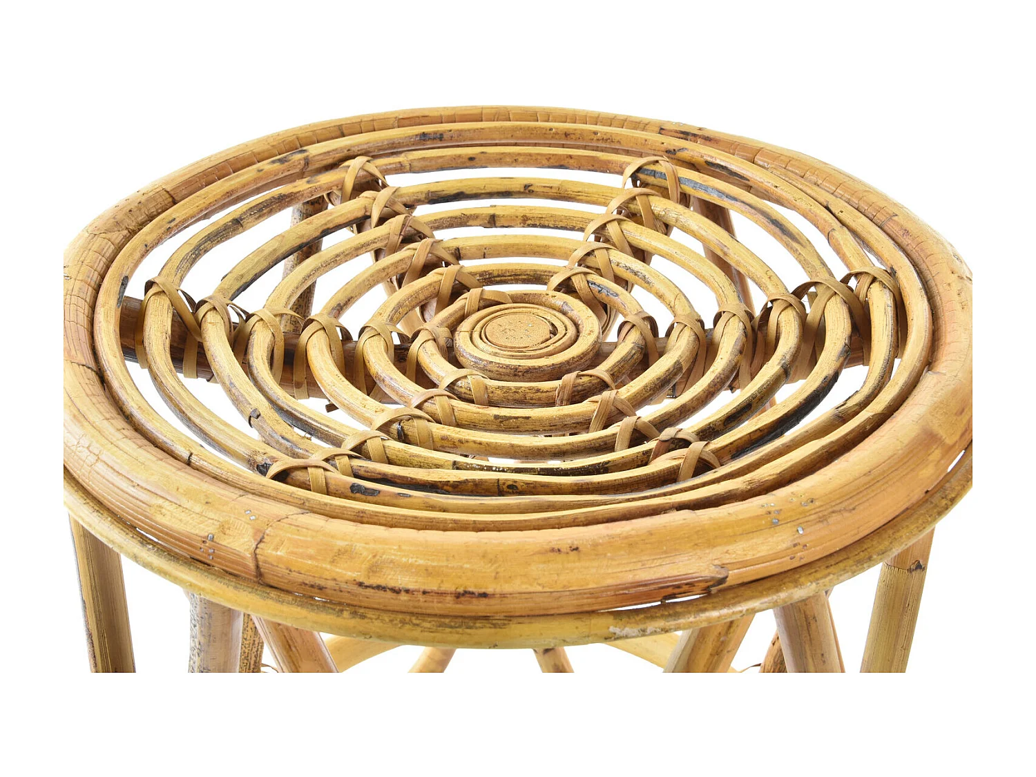 Mesa lateral de rattan 38x38x41,7 marrom natural