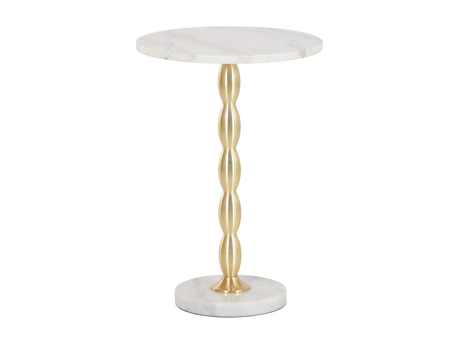 Bijzettafel Marmer Metaal 41x41x60 Wit