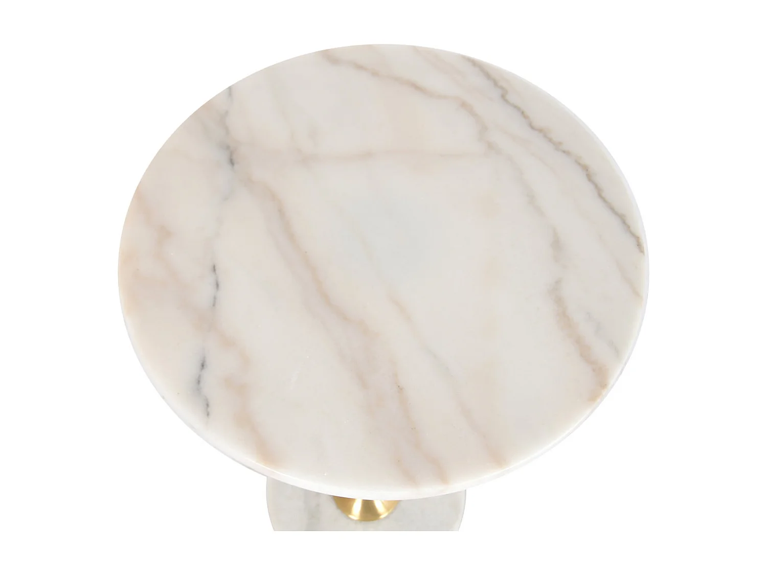 Bijzettafel Marmer Metaal 41x41x60 Wit