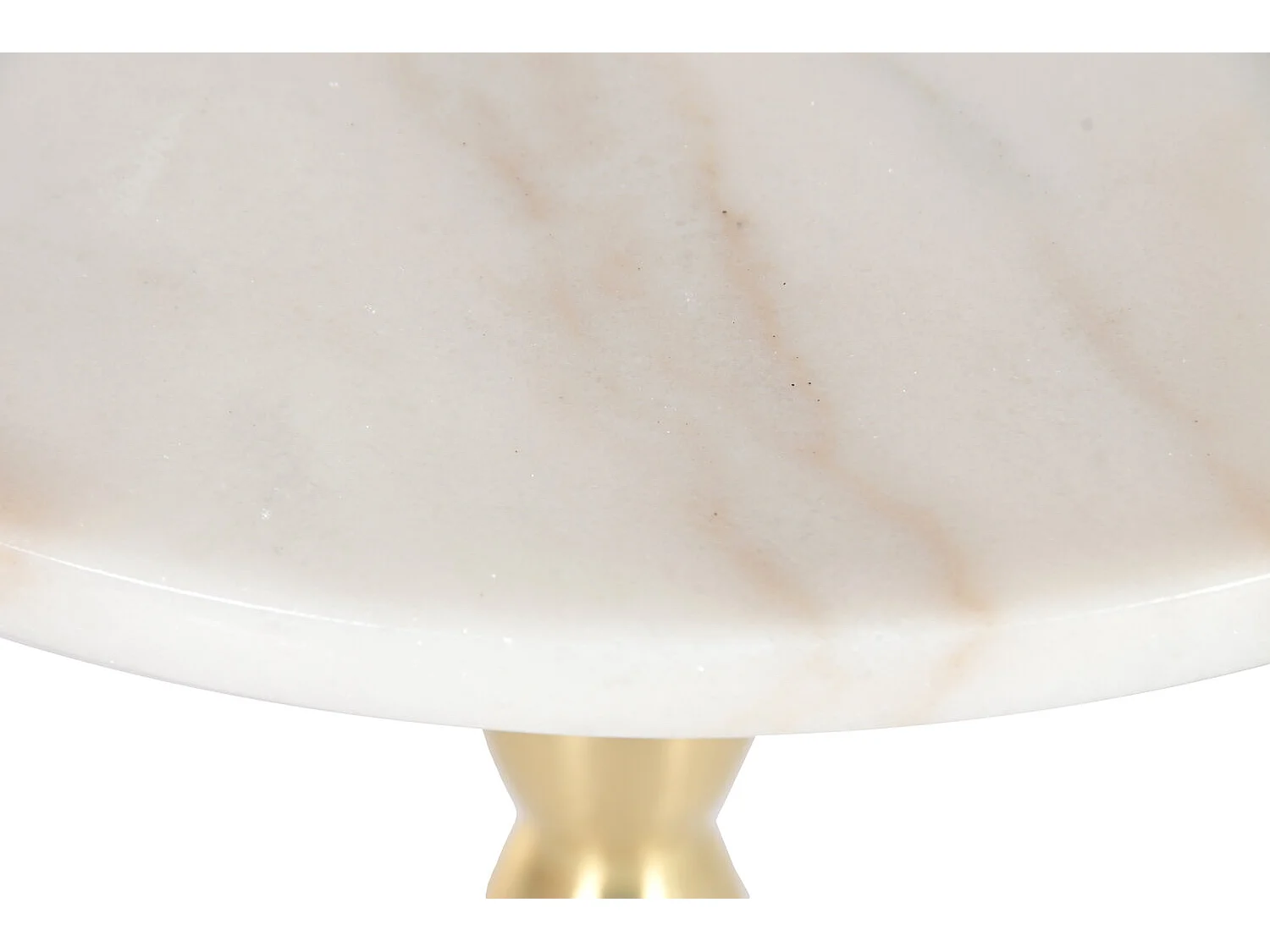 Bijzettafel Marmer Metaal 41x41x60 Wit