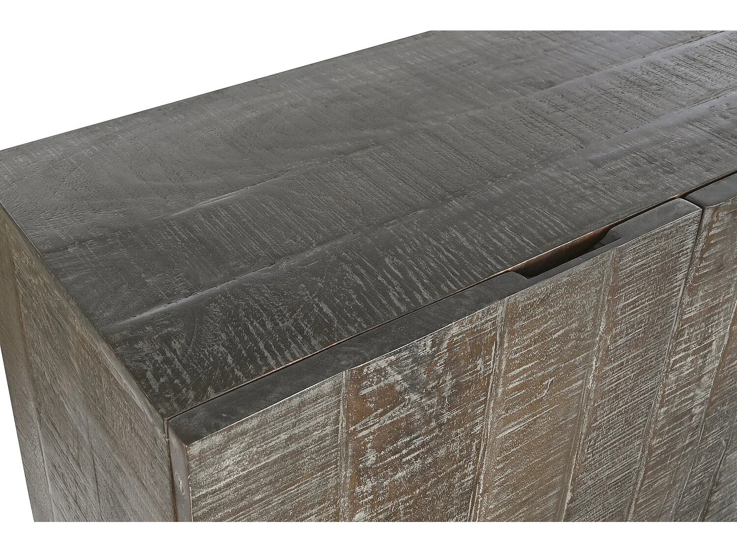 Buffet metalen handgreep 180x40x80 donkerbruin cirkel