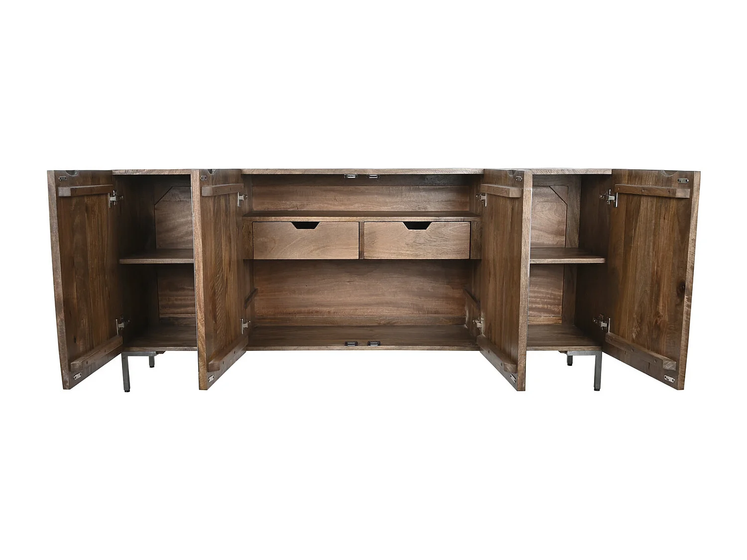 Buffet metalen handgreep 180x40x80 donkerbruin cirkel