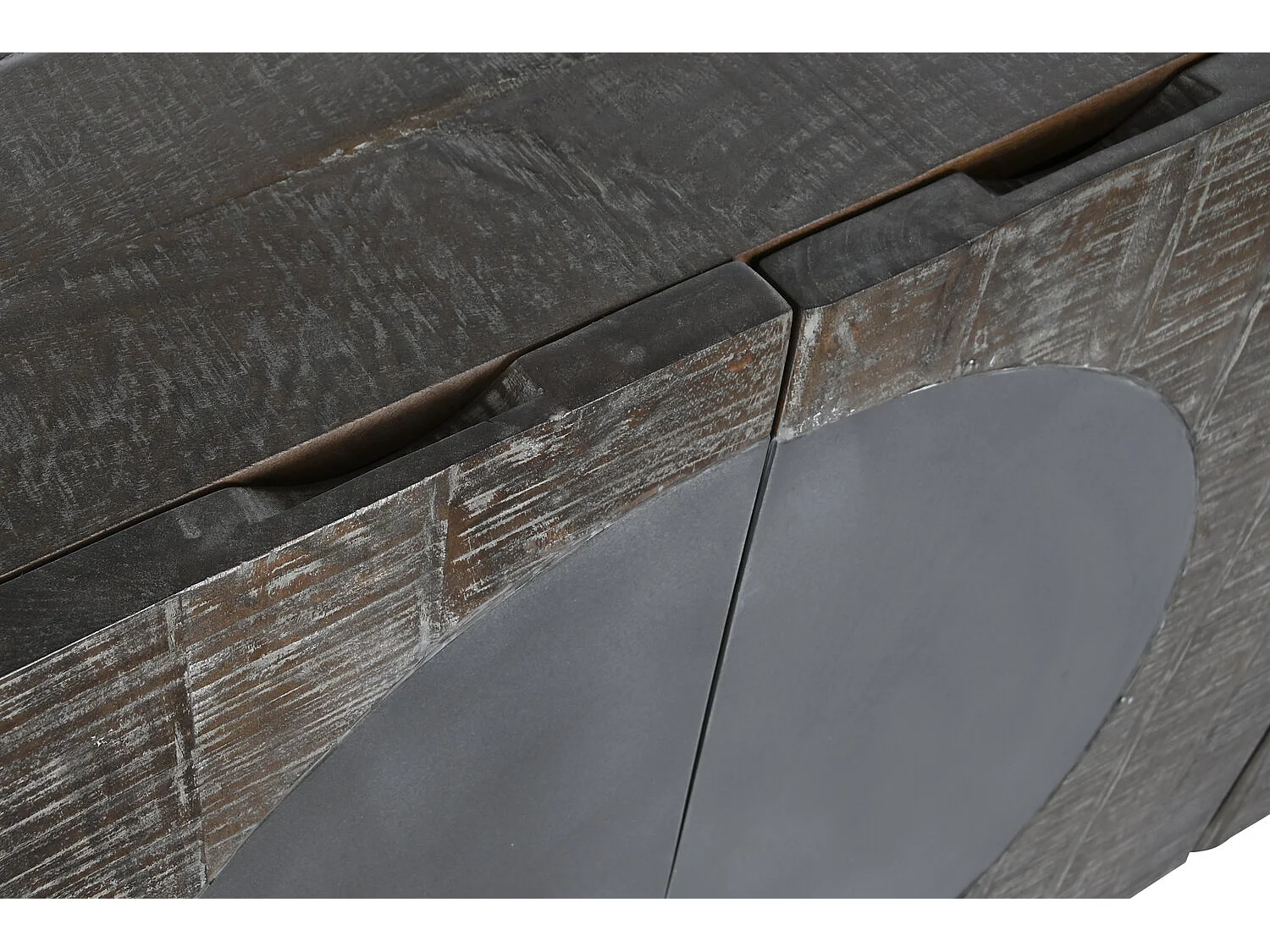 Buffet metalen handgreep 180x40x80 donkerbruin cirkel