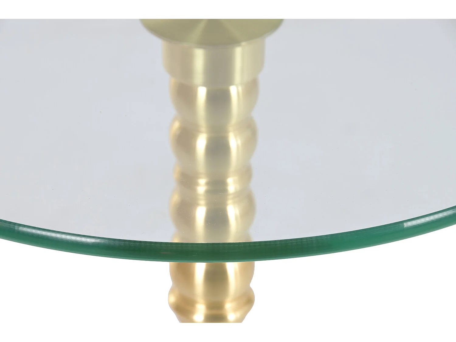 Bijzettafel van glas en marmer, 41x41x53 cm, wit.