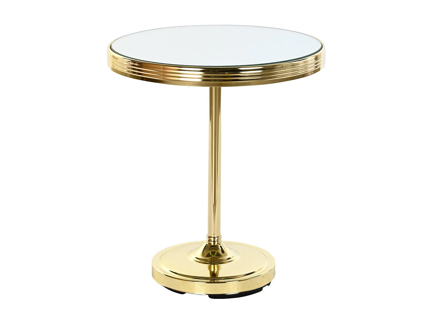 Messing bijzettafel met spiegel 42,5 x 42,5 x 49 cm, goudkleurig