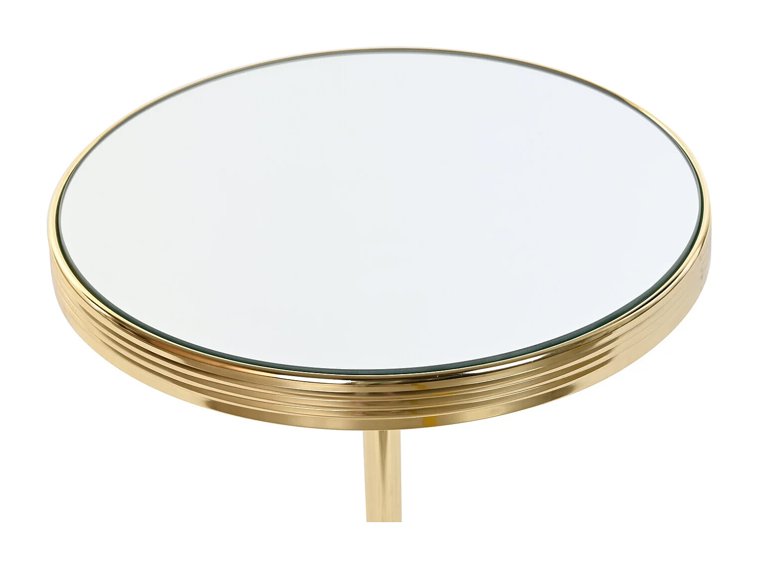 Messing bijzettafel met spiegel 42,5 x 42,5 x 49 cm, goudkleurig